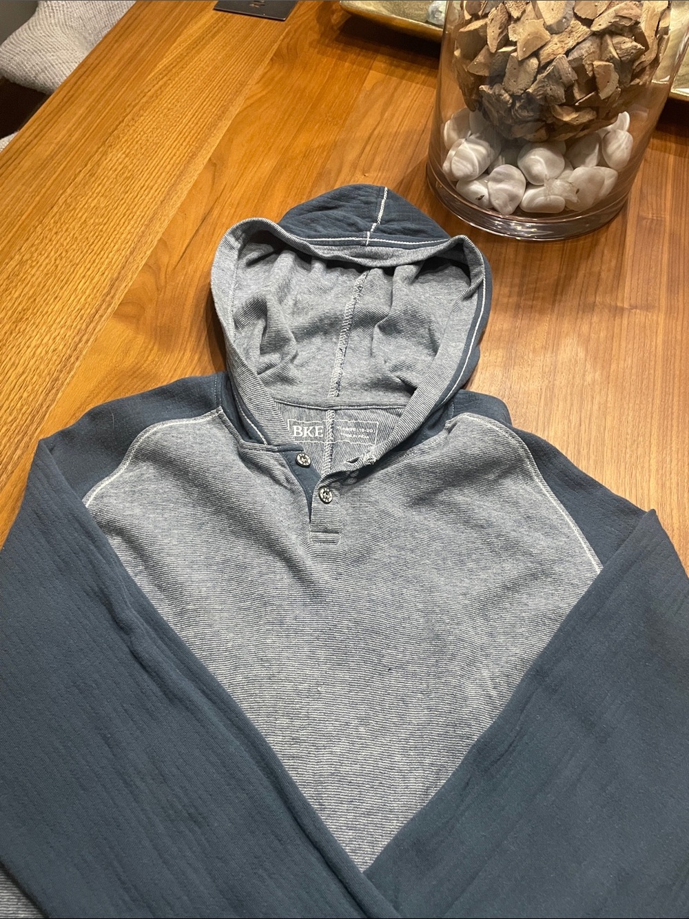 BKE Youth XL Hooded Pullover in Light Steel Blue  and Dark Steel Blue